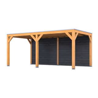 Douglas overkapping, 407 x 583 cm + wand zwart, Verando, Living